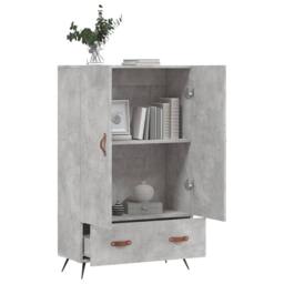 Berkfield Home Highboard Concrete Grey 69.5x31x115 cm Engineered Wood - thumbnail 3