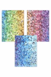 ARTZE Set of 3 Abstract Colourful Rainbow Petals Art Posters - Size: W50 cm x H70 cm - thumbnail 1