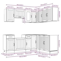 Berkfield Home 11 Piece Kitchen Cabinet Set Kalmar Grey Sonoma Engineered Wood - thumbnail 8