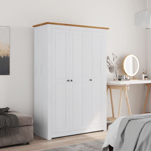 Berkfield Home 3-Door Wardrobe White 118x50x171.5 cm Pine Panama Range - image 1