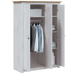 Berkfield Home 3-Door Wardrobe White 118x50x171.5 cm Pine Panama Range - thumbnail 3
