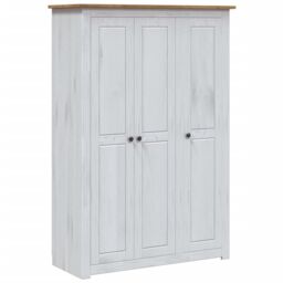 Berkfield Home 3-Door Wardrobe White 118x50x171.5 cm Pine Panama Range - thumbnail 2