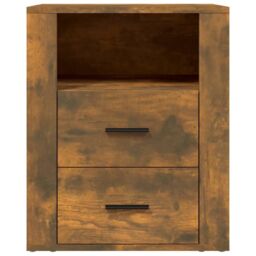 Berkfield Home Bedside Cabinet Smoked Oak 50x36x60 cm Engineered Wood in Brown - Size: 50 x 36 x 60 cm - thumbnail 6