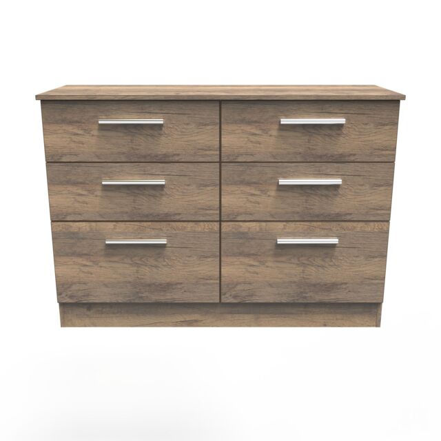 Ready Assembled 2 U Trent 6 Drawer Wide Chest (Ready Assembled) in Dark Brown - image 1