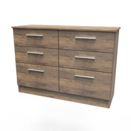 Ready Assembled 2 U Trent 6 Drawer Wide Chest (Ready Assembled) in Dark Brown - thumbnail 3