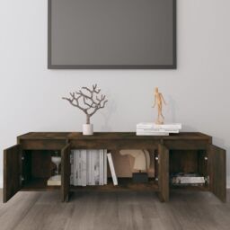 Berkfield Home TV Cabinet Smoked Oak 120x30x40.5 cm Engineered Wood in Brown - thumbnail 3