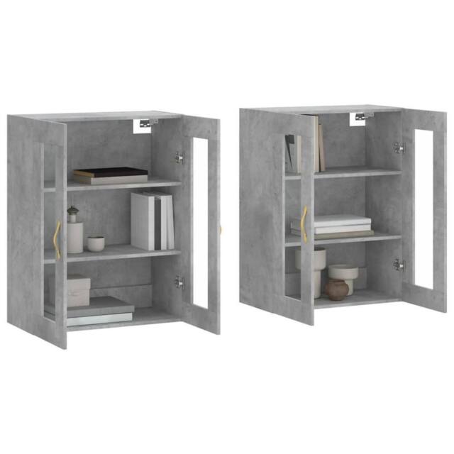 Berkfield Home Wall Mounted Cabinets 2 pcs Concrete Grey Engineered Wood - image 1