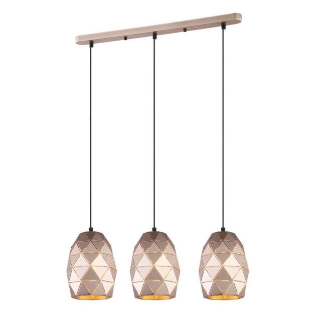 Netlighting Modern Hanging Pendant Golden Champagne 3 Light E27 in Gold - image 1
