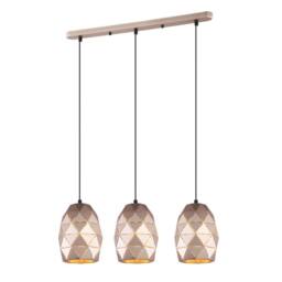 Netlighting Modern Hanging Pendant Golden Champagne 3 Light E27 in Gold - thumbnail 1
