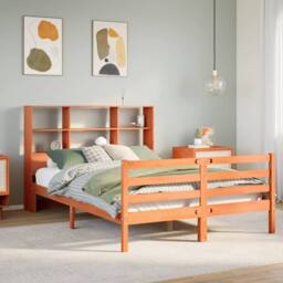 Berkfield Home Decorative Bookcase Bed without Mattress Wax Brown 135x190 cm Sol - thumbnail 2