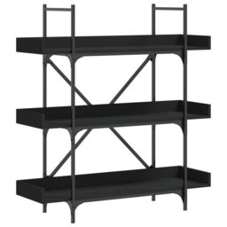 Berkfield Home Bookcase 3-Tier Black 100x33x108.5 cm Engineered Wood - thumbnail 2
