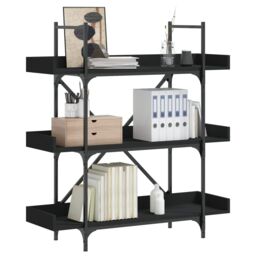 Berkfield Home Bookcase 3-Tier Black 100x33x108.5 cm Engineered Wood - thumbnail 1