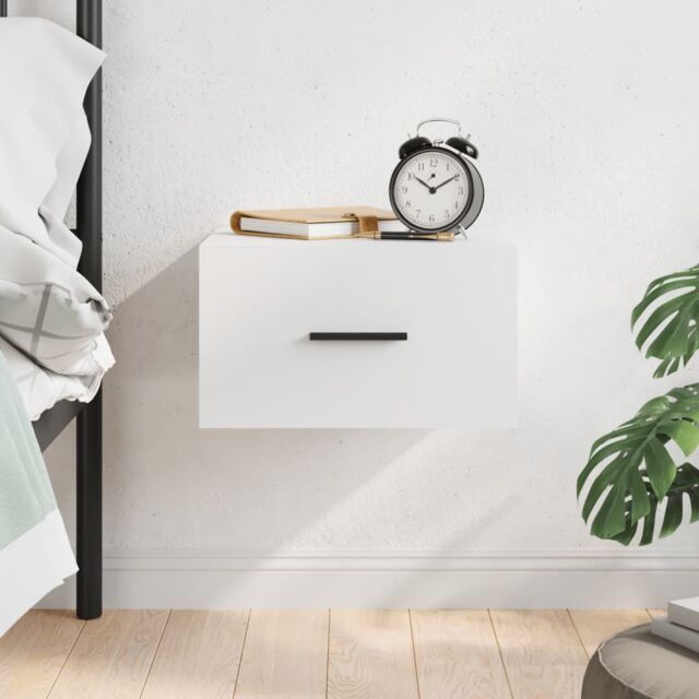 Berkfield Home Wall-mounted Bedside Cabinet White 35x35x20 cm - Size: 35 x 35 x 20 cm - image 1