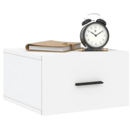 Berkfield Home Wall-mounted Bedside Cabinet White 35x35x20 cm - Size: 35 x 35 x 20 cm - thumbnail 3