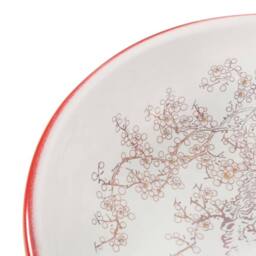 Berkfield Home Durable Countertop Basin White & Red Round Œ¶41x14 cm Ceramic - Size: 41x14 cm - thumbnail 5