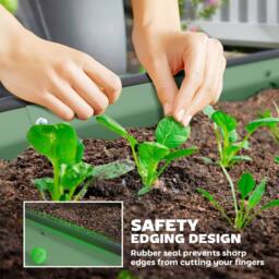 EONLION Set of 2 Raised Beds Metal Plant in Green - Size: 100g - thumbnail 3