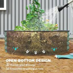 EONLION Set of 2 Raised Beds Metal Plant in Green - Size: 100g - thumbnail 4