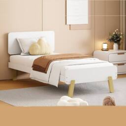 Amani 3ft Single Kids Bed Sturdy Timber Frame with 100kg Weight Capacity in Soft White - thumbnail 1
