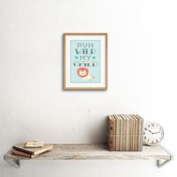 "Artery8 Wall Art Print Kids Run Wild My Child Pastel Lion Framed in Beige - Size: W7"" x H9""" - thumbnail 2