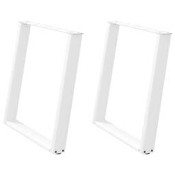 Berkfield Home vidXL Dining Table Legs U-Shaped 2 pcs White 70x(72-73) cm Steel - thumbnail 1