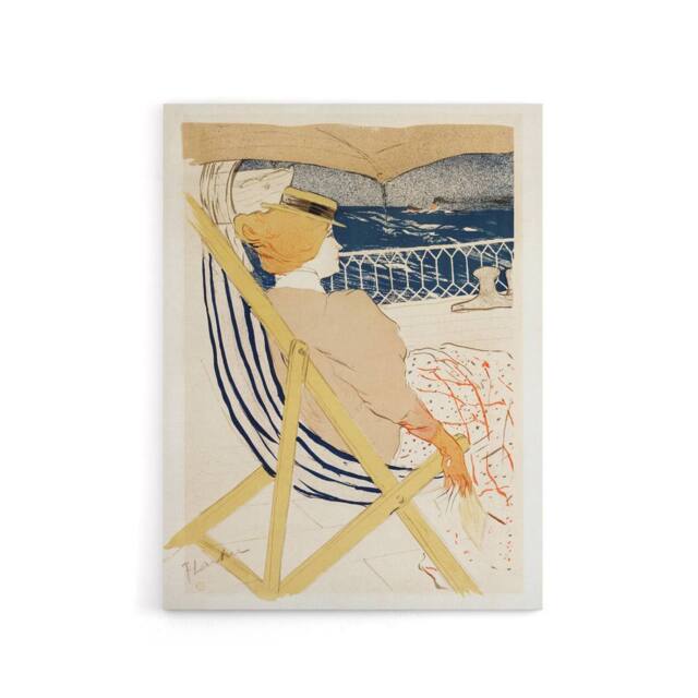 "Artery8 Ocean Cruise Passenger Canvas Wall Art Print Toulouse Lautrec in Beige - Size: W18"" x H24""" - image 1