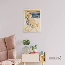 "Artery8 Ocean Cruise Passenger Canvas Wall Art Print Toulouse Lautrec in Beige - Size: W18"" x H24""" - thumbnail 3