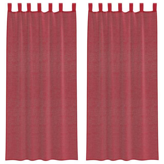 Berkfield Home Voile Curtains with Loops 2 pcs Wine Red 140x245 cm - image 1
