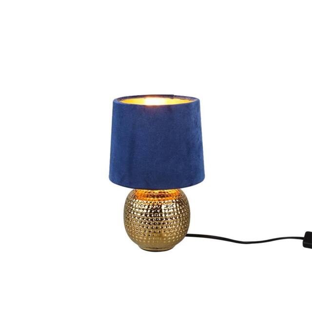 Netlighting Sophia Modern Table Lamp Round Tapered Shade Gold Blue Shade - image 1