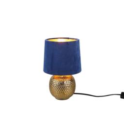 Netlighting Sophia Modern Table Lamp Round Tapered Shade Gold Blue Shade - thumbnail 1