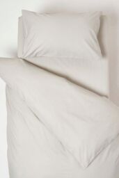 Homescapes Cotton Cot Bed Duvet Cover Set 200 Thread Count in Grey - thumbnail 1