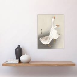 "Artery8 Two Geese Vintage Bird Ukiyo E Vintage Japan Wall Art Print Koson in Beige - Size: W12"" x H16""" - thumbnail 4