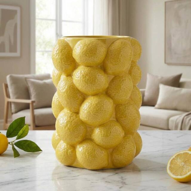 Garden Greatness Zesty Abstract 3D Lemon Vase - Size: 1 Pack - image 1