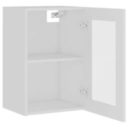Berkfield Home Hanging Glass Cabinet White 40x31x60 cm Engineered Wood - Size: 40 x 31 x 60 cm - thumbnail 5