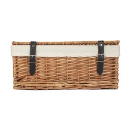 Red Hamper Wicker Large Cotton Lined Hamper in White - thumbnail 3
