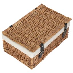 Red Hamper Wicker Large Cotton Lined Hamper in White - thumbnail 2