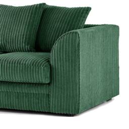 Furniture 786 Hannah Jumbo Cord 4 Seater Left Hand Facing Corner Sofa in Green - thumbnail 4