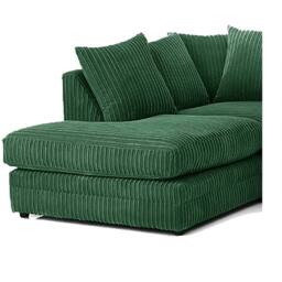Furniture 786 Hannah Jumbo Cord 4 Seater Left Hand Facing Corner Sofa in Green - thumbnail 3