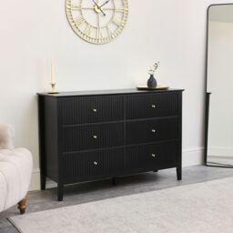 Melody Maison Large 6 Drawer Chest Of Drawers - Hales Black Range - thumbnail 5