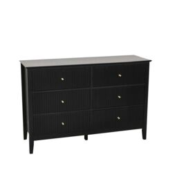 Melody Maison Large 6 Drawer Chest Of Drawers - Hales Black Range - thumbnail 1