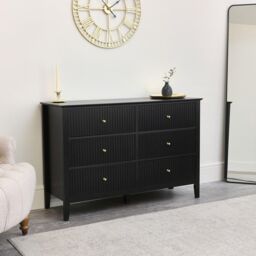 Melody Maison Large 6 Drawer Chest Of Drawers - Hales Black Range - thumbnail 2