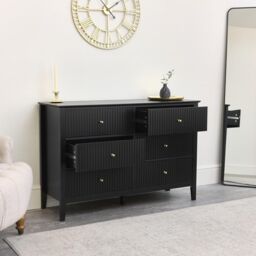 Melody Maison Large 6 Drawer Chest Of Drawers - Hales Black Range - thumbnail 6