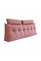 Living and Home Wedge Headboard Pillow with Removable Cover and 2 Bolster Pillows in Rose - thumbnail 5