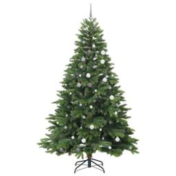 Berkfield Home Artificial Christmas Tree with 300 LEDs Green 240 cm PE & PVC - thumbnail 4