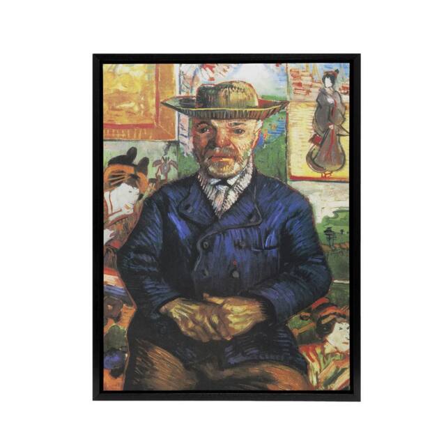 "Artery8 Portrait of Pere Tanguy Van Gogh Vintage Black Framed Canvas Wall Art - Size: W12"" x H16""" - image 1