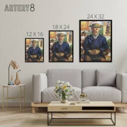 "Artery8 Portrait of Pere Tanguy Van Gogh Vintage Black Framed Canvas Wall Art - Size: W12"" x H16""" - thumbnail 4