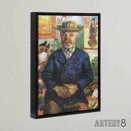 "Artery8 Portrait of Pere Tanguy Van Gogh Vintage Black Framed Canvas Wall Art - Size: W12"" x H16""" - thumbnail 2