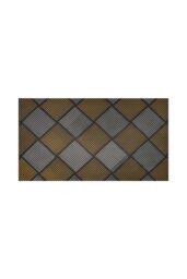 JVL Platina Scraper Rubber Doormat 40x70cm Silver/Gold in Gold - Size: 40 cm x 70 cm