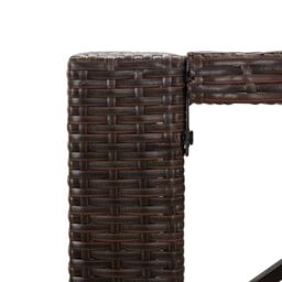 Berkfield Home Bar Table with Glass Top Brown 105x80x110 cm Poly Rattan - Size: 105 x 80 x 110 cm - thumbnail 5