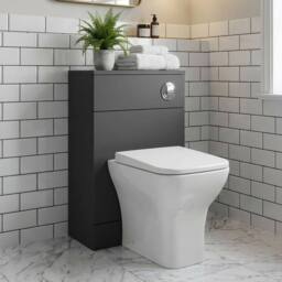 Balterley Alrewas Contemporary Floor Standing WC Unit, Gloss Grey, 500mm in Grey - thumbnail 3