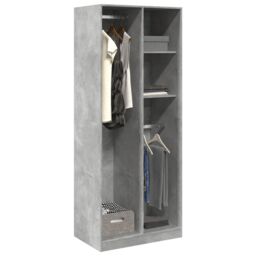 Berkfield Home Wardrobe Concrete Grey 80x50x200 cm Engineered Wood - Size: 80 x 50 x 200 cm - thumbnail 1